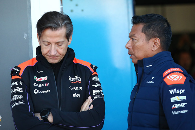Ein Bild sagt mehr als 1000 Worte: Aprilia Racing-CEO Massimo Rivola mit Razlan Razali in Valencia 