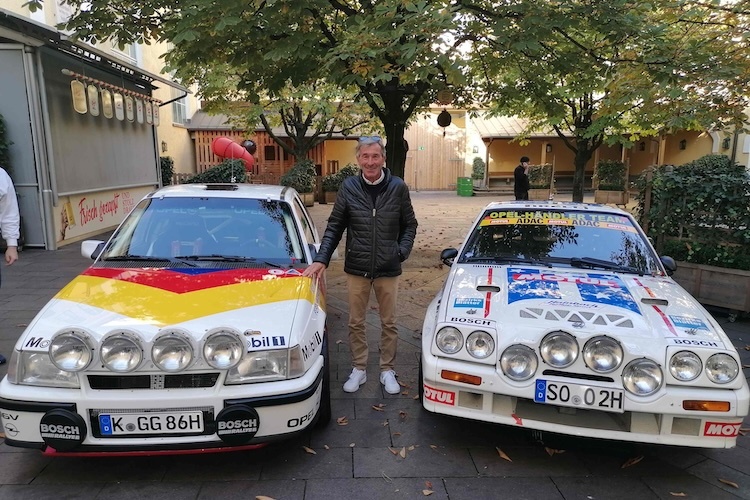 Haider mit dem Opel Kadett GSi, mit dem er die DRM 1989 gewann, und dem Manta 400 Gr. B