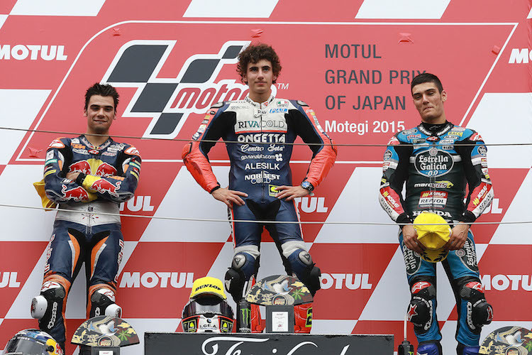 Moto3-Podium: Oliveira, Antonelli, Navarro