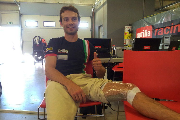 Sylvain Guintoli hat sich am linken Oberschenkel verletzt