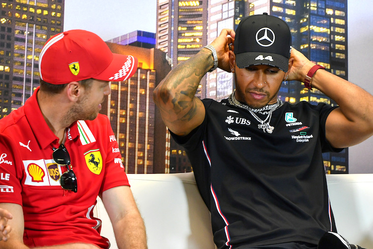 Sebastian Vettel und Lewis Hamilton in Australien