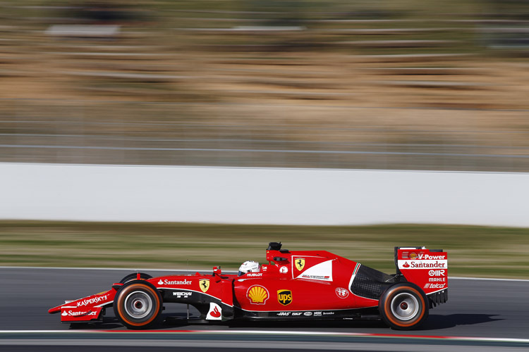 Ferrari-Pilot Sebastian Vettel war am sechsten Barcelona-Testtag der viertschnellste Mann auf der Piste