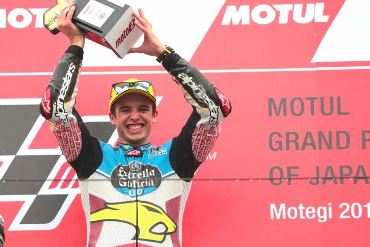 So sehen Sieger aus: Alex Marquez jubelt über seinen Motegi-Triumph