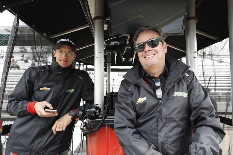 Jimmy Vasser (re.) und IndyCar-Pilot Sébastien Bourdais