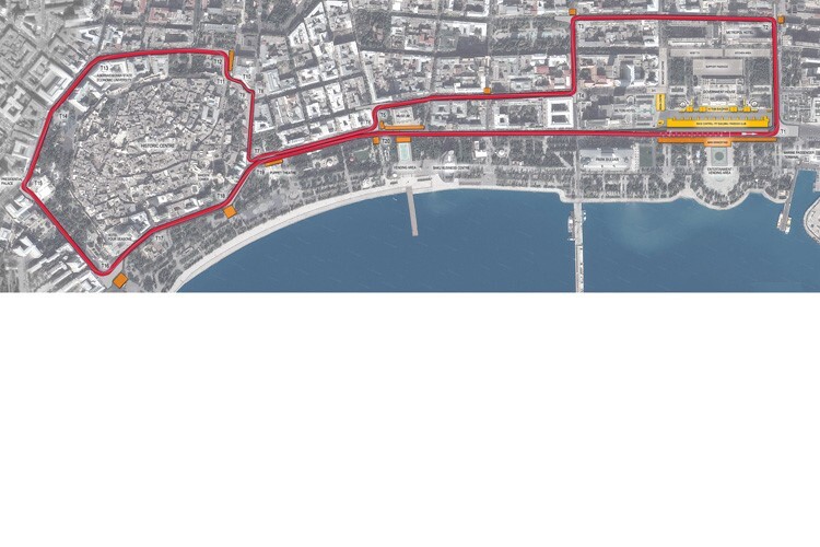 Die Pläne der Strecke in Baku
