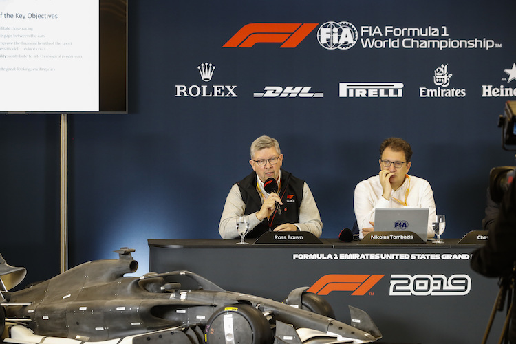 Formel-1-Sportchef Ross Brawn in Texas mit FIA-Techniker Nikolas Tombazis