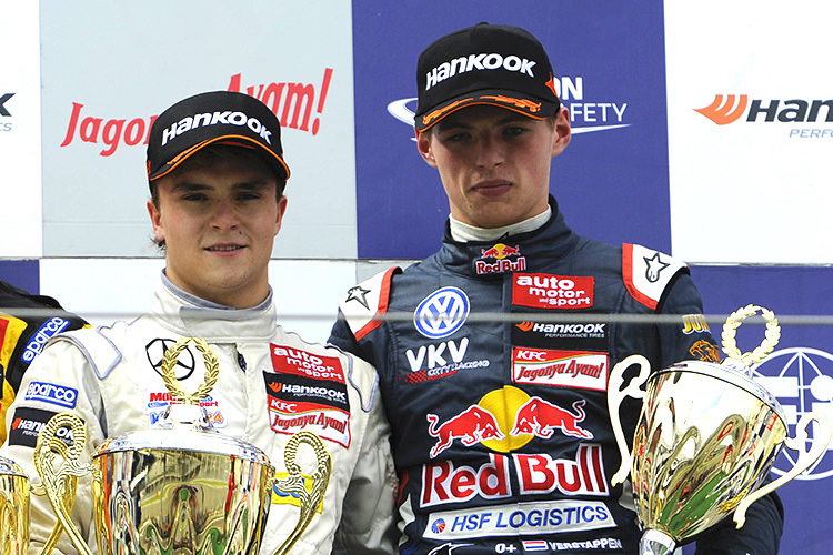 Lucas Auer und Max Verstappen in der Formel-3-EM 2014