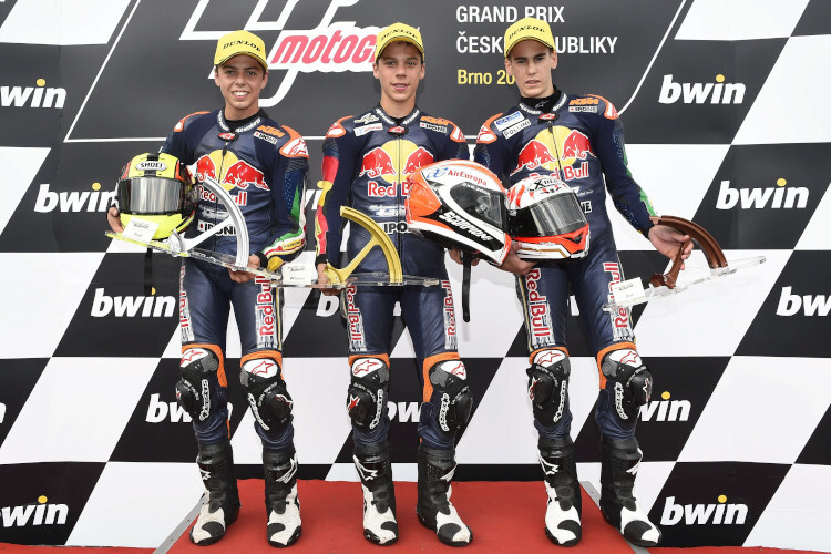 2014 noch im Red Bull Rookies Cup erfolgreich: Fabio Di Giannantonio, Joan Mir, Stefano Manzi