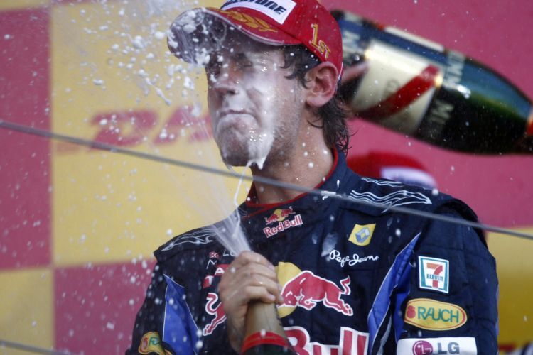 Sebastian Vettel feiert