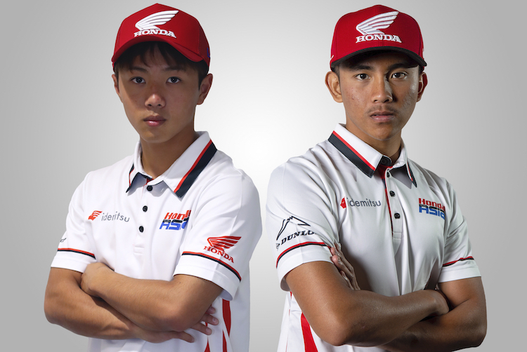 Honda Team Asia 2022 mit Taiyo Furusato (links) und Mario Aji (rechts)