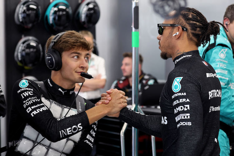 George Russell und Lewis Hamilton: Gute Noten von Mercedes-Teamchef Toto Wolff