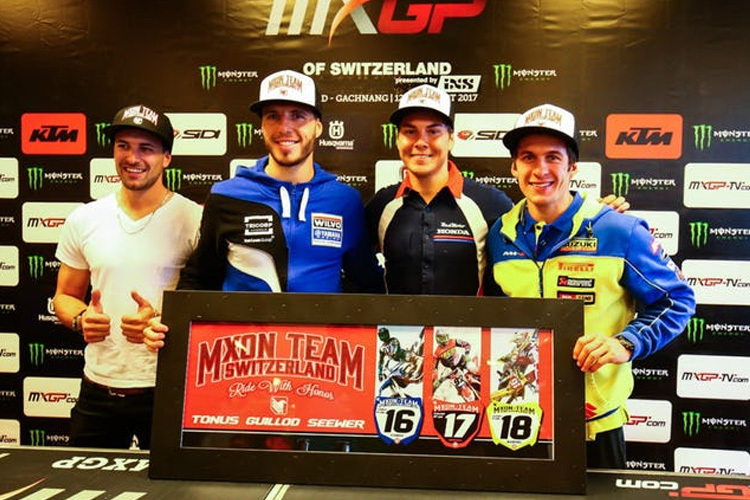 Arnaud Tonus (MXGP), Valentin Guillod (MX2) und Jeremy Seewer (OPEN) werden die Schweiz beim Motocross der Nationen vertreten