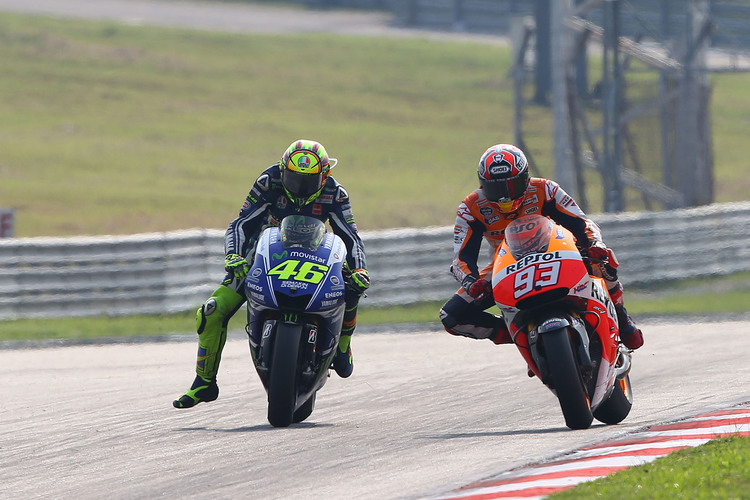 Das Duell Rossi (46) und Márquez (93) bleibt auch 2015 der MotoGP-WM vorbehalten