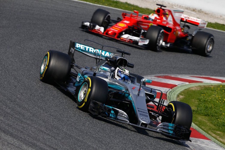 Mercedes gegen Ferrari, so dürfte es auch in Spanien weitergehen