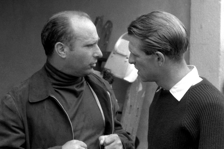 Juan Manuel Fangio und Peter Collins