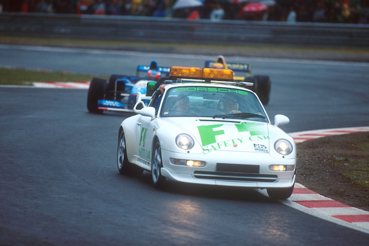 Belgien 1995: Ein Porsche 911 als Safety-Car