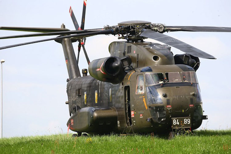 Die GP-Zuschauer dürfen den Sikorsky CH-53 in Aktion erleben
