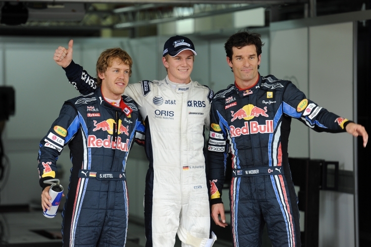 20 Die ersten Drei -Nico Hülkenberg, Sebastian Vettel Marc Webber