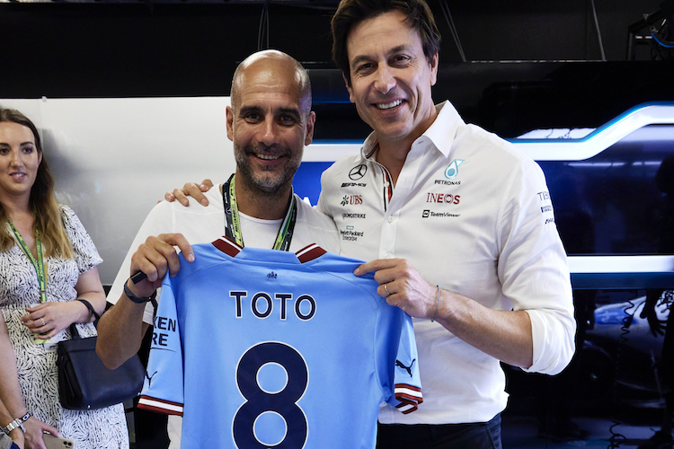 Toto Wolff mit Star-Trainer Pep Guardiola