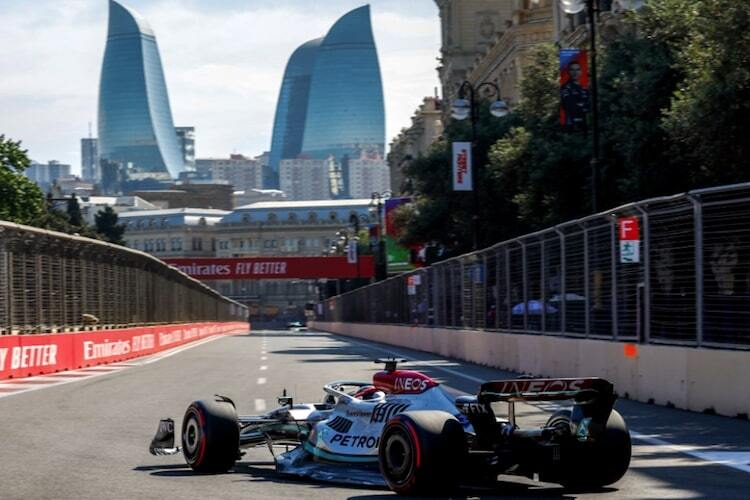 George Russell in Baku