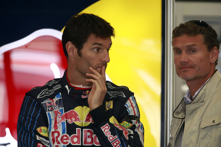 Webber mit Ex-Teamkollege Coulthard in Belgien