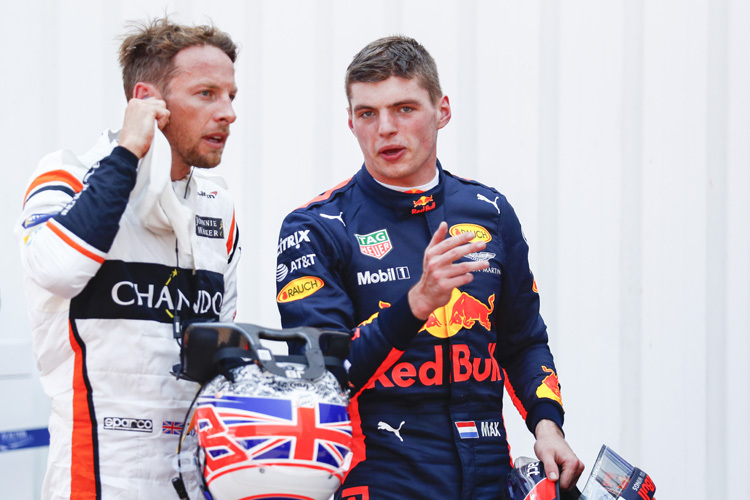 Jenson Button und Max Verstappen nach dem Abschlusstraining