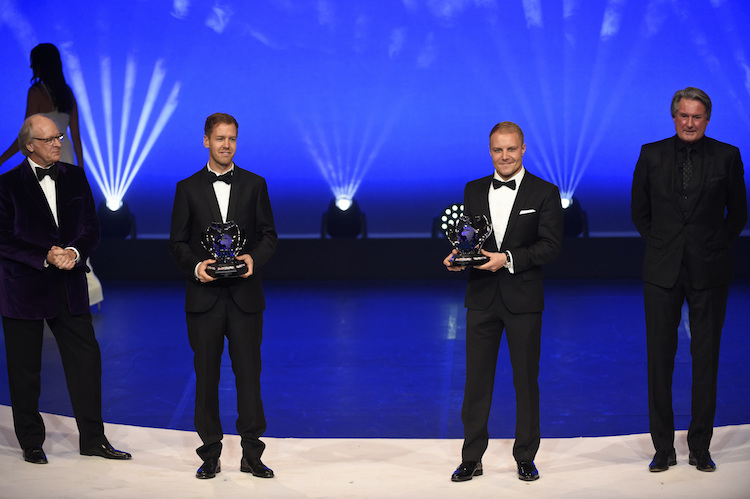 Auch Sebastian Vettel und Valtteri Bottas waren da, um ihre Auszeichnungen entgegenzunehmen
