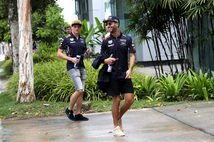Daniel Ricciardo und Max Verstappen haben neben der Strecke viel Spass miteinander