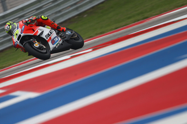 Andrea Iannone auf der Ducati GP15 in Texas