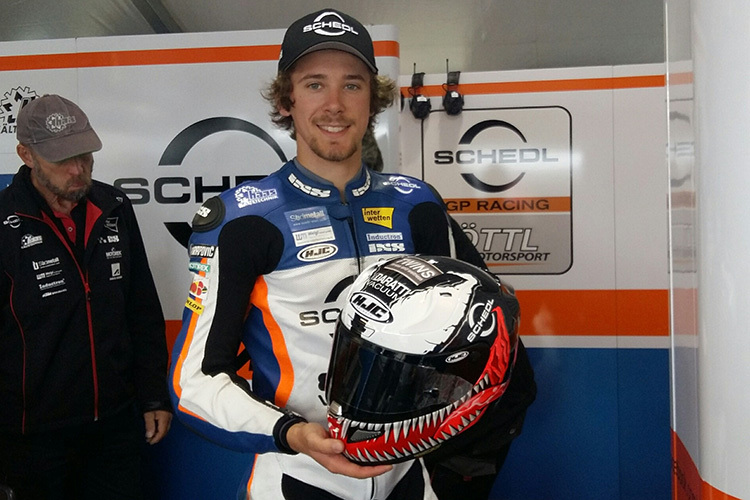 Philipp Öttl aus dem Team Schedl GP Racing mit seinem speziellen Helm für den Brünn-GP