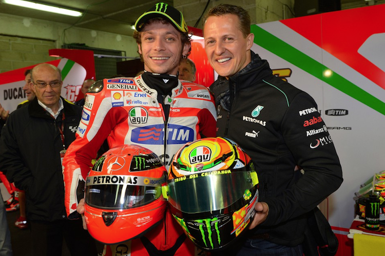 Valentino Rossi 2012 mit Michael Schumacher
