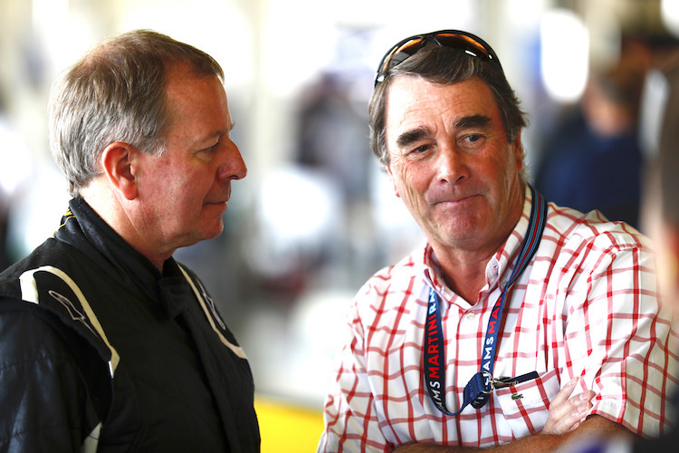 Nigel Mansell (rechts) mit Martin Brundle