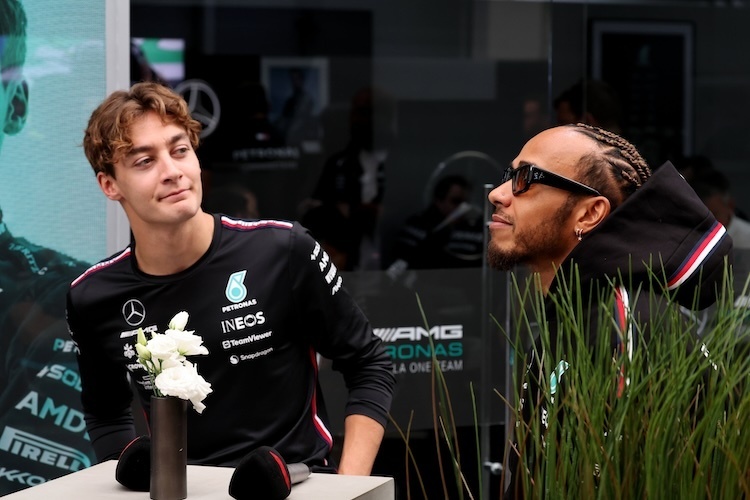 George Russell und Lewis Hamilton