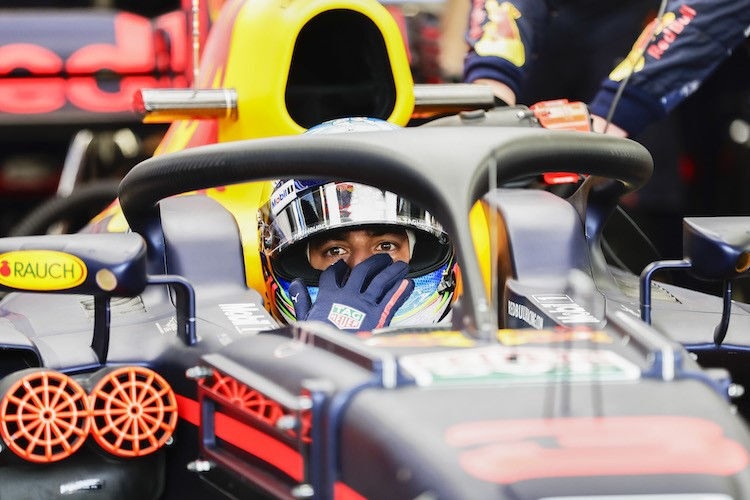 Daniel Ricciardo mit aufgesetztem Halo am Red Bull Racing-Renner