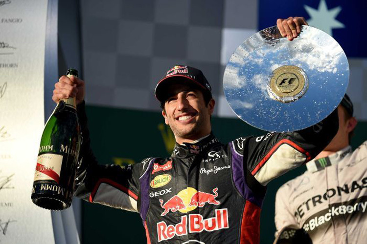 So jubelte Daniel Ricciardo vor einem Jahr im Albert Park