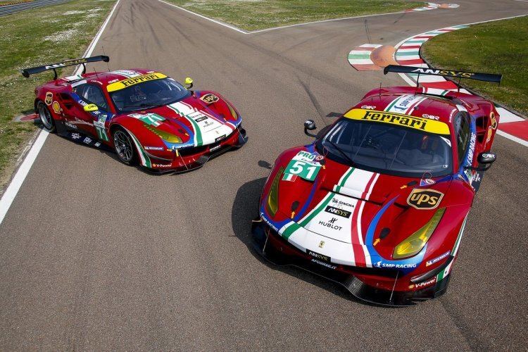 Die beiden Ferrari 488 GTE von AF Corse für die FIA WEC
