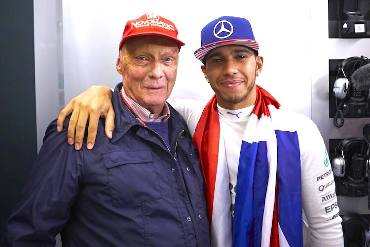 Niki Lauda und Lewis Hamilton