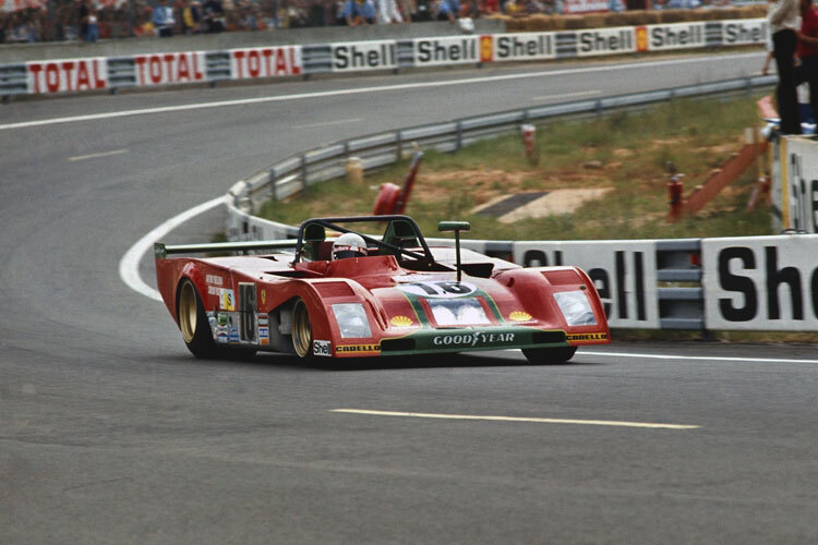 Ferrari 312PB in Le Mans 1073 mit Arturo Merzario und Carlos Pace auf Rang zwei
