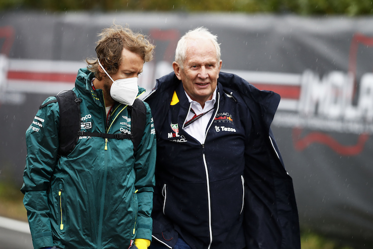 Sebastian Vettel und Dr. Helmut Marko 2022 in Imola