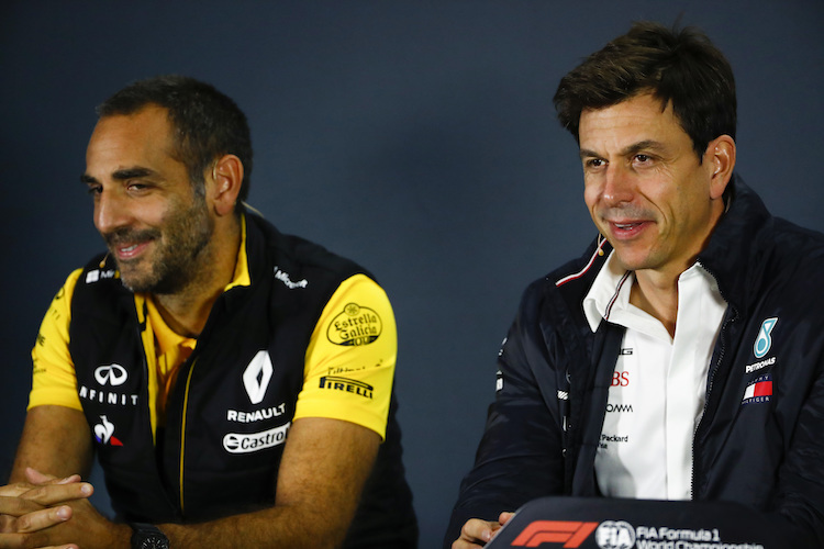 Renault-Sport-Chef Cyril Abiteboul und Mercedes-Motorsportdirektor Toto Wolff