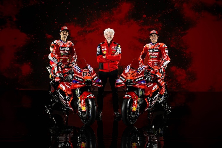 Ducati-Dreamteam mit Bagnaia, Dall'Igna und Marquez