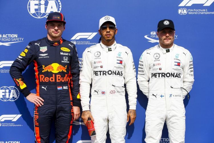 Max Verstappen, Lewis Hamilton & Valtteri Bottas