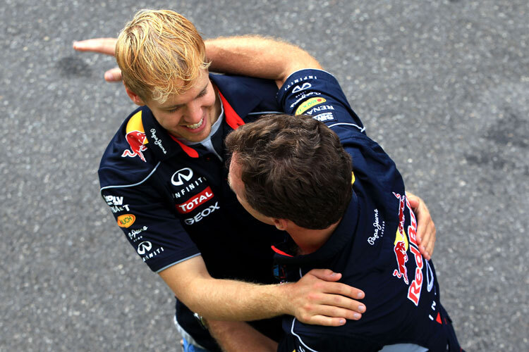 Immer Grund zum feiern: Sebastian Vettel und Christian Horner