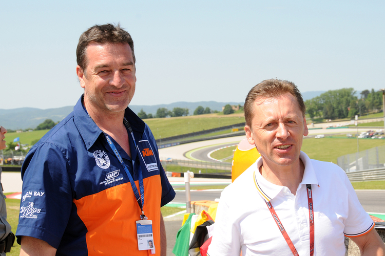 Beim Mugello-GP 2015: Ing. Kurt Trieb mit Mike Leitner