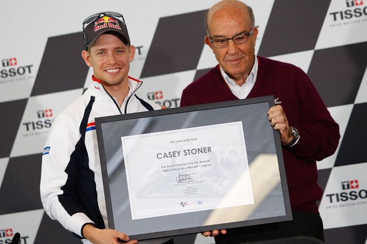 2013 wurde Casey Stoner als MotoGP-Legende in die «Hall of Fame» aufgenommen