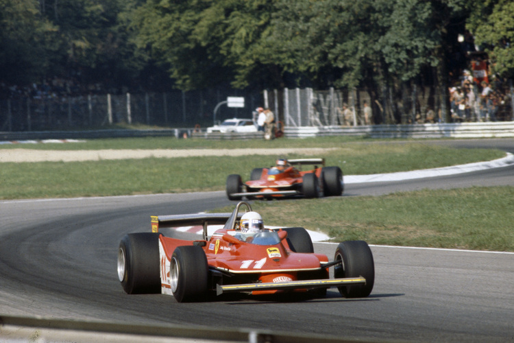 Beim Italien-GP 1979 in Monza: Jody Scheckter vor Gilles Villeneuve