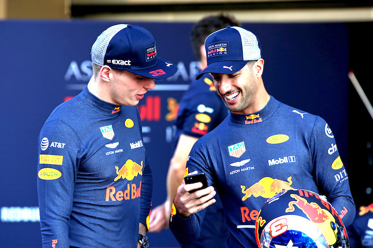 Max Verstappen und Daniel Ricciardo in Abu Dhabi