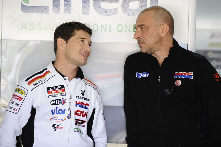 LCR-Honda-Teambesitzer Lucio Cecchinello mit HRC-Manager Livio Suppo