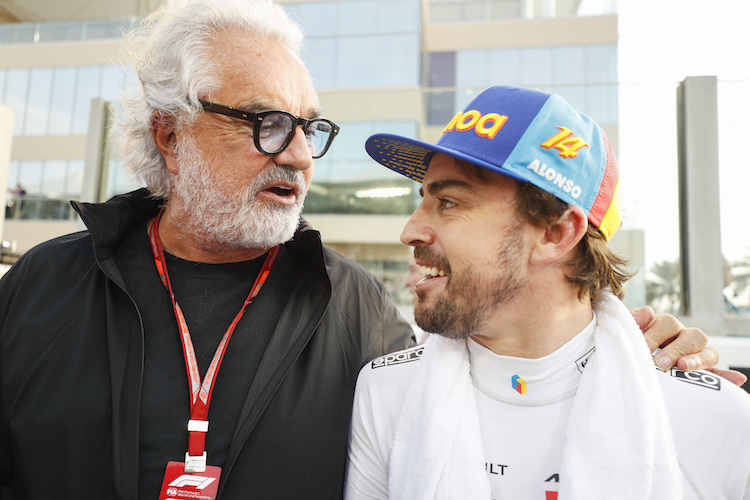 Flavio Briatore und Fernando Alonso 2018 Abu Dhabi