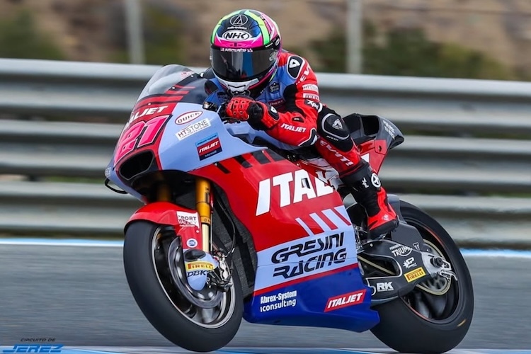 GP-Sieger Alsonso Lopez debütierte in Jerez auf der Kalex von Gresini